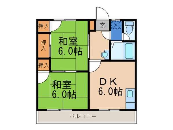 コーポラス若宮の物件間取画像